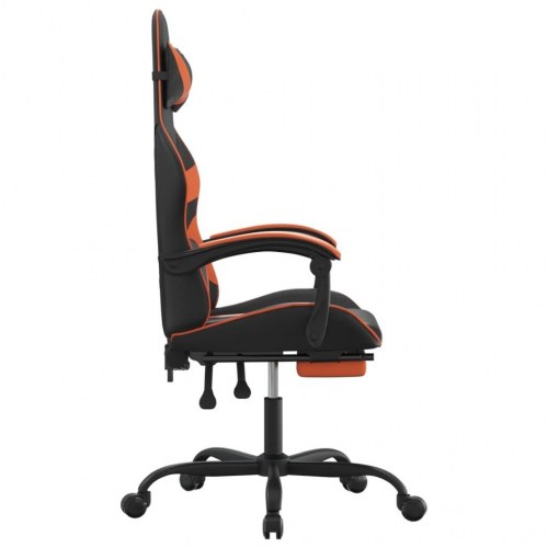 Gamingstol med fodstøtte - sort og orange