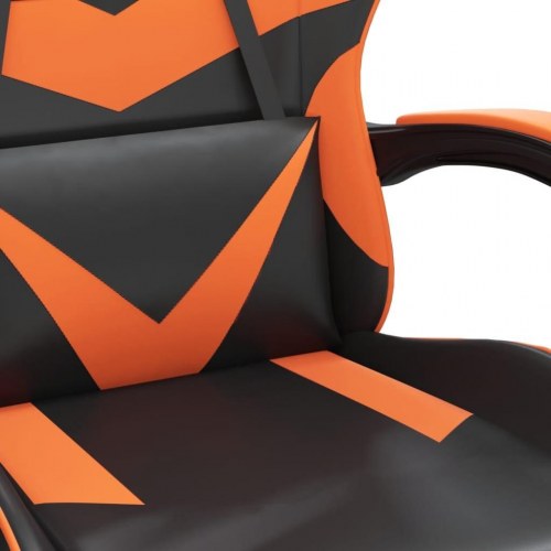 Gamingstol med fodstøtte - sort og orange