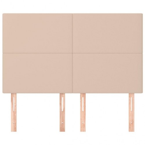 Sengegavl i cappuccino kunstlæder - 144 x 5 x 118/128 cm
