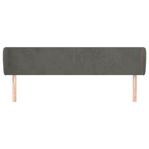 Sengegavl med kanter 183x23x78/88 cm fløjl mørkegrå