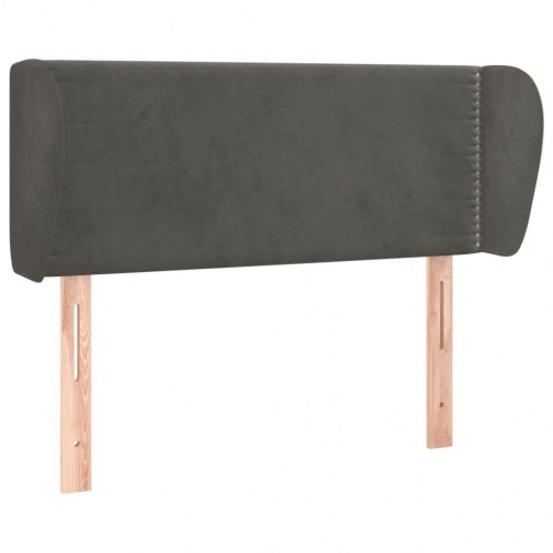 Sengegavl med kanter 83x23x78/88 cm fløjl mørkegrå