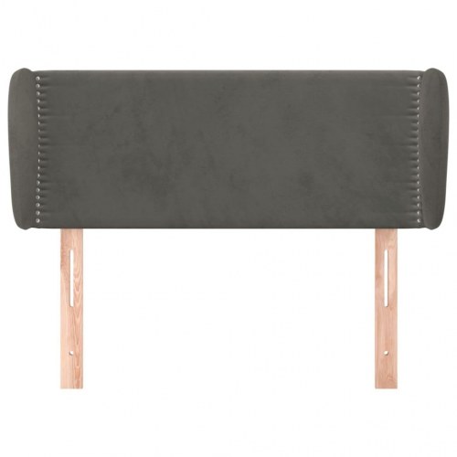 Sengegavl med kanter 83x23x78/88 cm fløjl mørkegrå