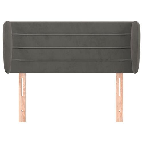 Sengegavl med kanter 103x23x78/88 cm fløjl mørkegrå