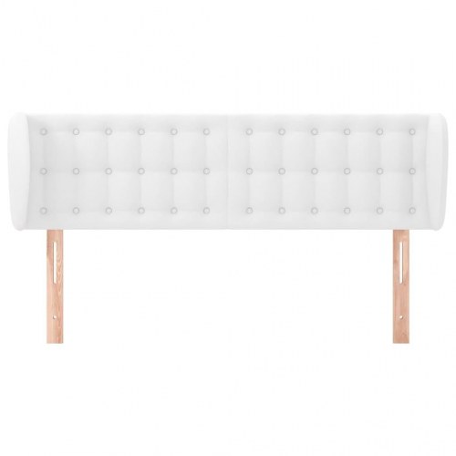 Sengegavl med kanter 147 x 23 x 78/88 cm - hvid