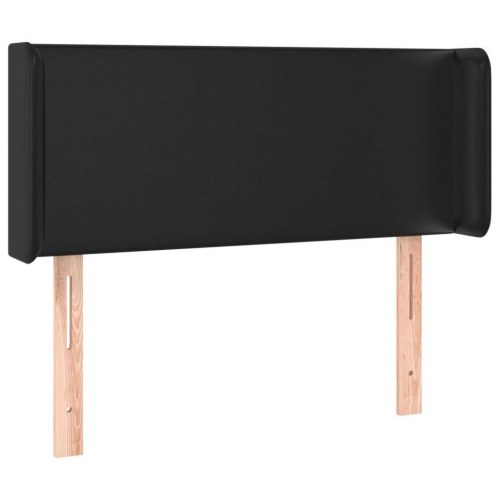 Sengegavl med kanter i kunstlæder 83 x 16 x 78/88 cm - sort