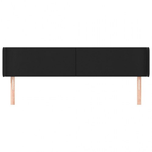 Sengegavl med kanter 163 x 16 x 78/88 cm - sort