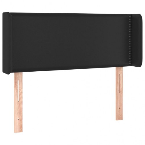 Sengegavl med kanter 83 x 16 x 78/88 cm - sort
