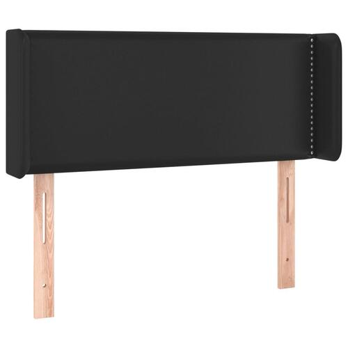 Sengegavl med kanter 103x16x78/88 cm kunstlæder sort