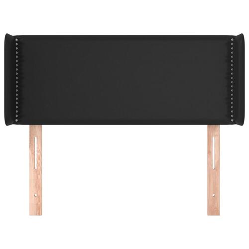Sengegavl med kanter 103x16x78/88 cm kunstlæder sort