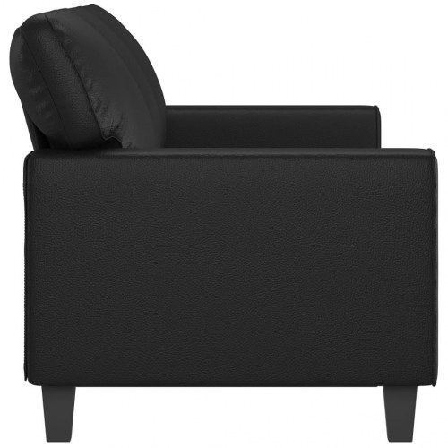 3-personers sofa 180 cm kunstlæder sort