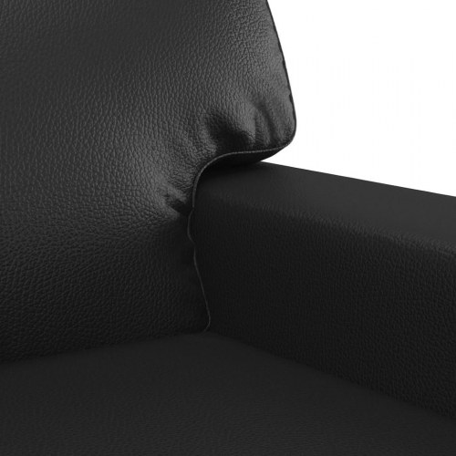 3-personers sofa 180 cm kunstlæder sort