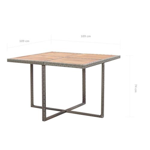 Udendørs spisebordssæt 9 dele med hynder polyrattan antracitgrå