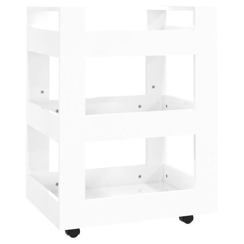 Køkkenvogn 60x45x80 cm konstrueret træ hvid højglans