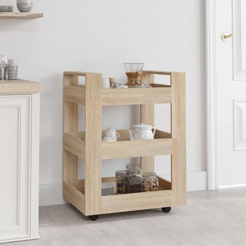 Køkkenvogn 60x45x80 cm konstrueret træ Sonoma-eg