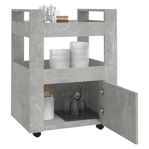 Køkkenvogn 60x45x80 cm konstrueret træ betongrå