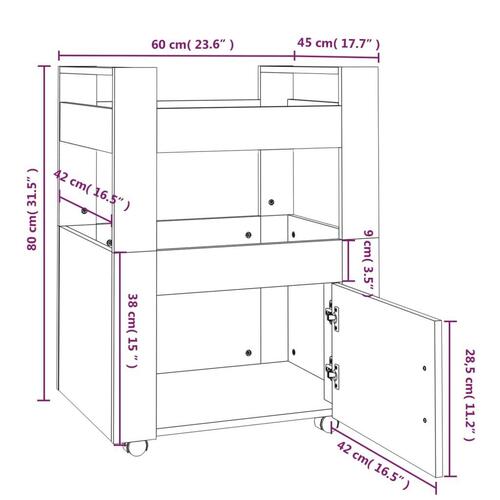 Køkkenvogn 60x45x80 cm konstrueret træ betongrå