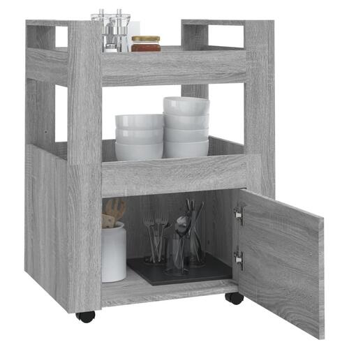 Køkkenvogn 60x45x80 cm konstrueret træ grå sonoma-eg