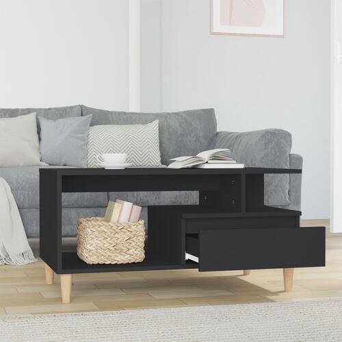 Sofabord 90x49x45 cm konstrueret træ sort