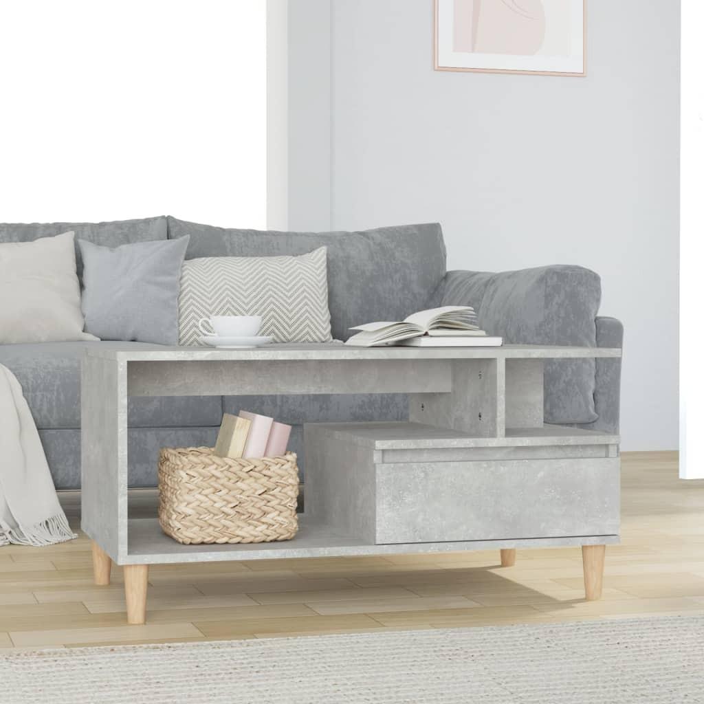 Sofabord 90x49x45 cm konstrueret træ betongrå