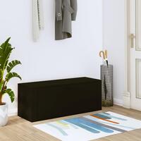Væghængt skoskab 100x35x38 cm konstrueret træ sort