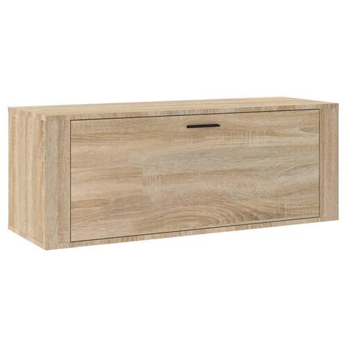 Væghængt skoskab 100x35x38 cm konstrueret træ Sonoma-eg