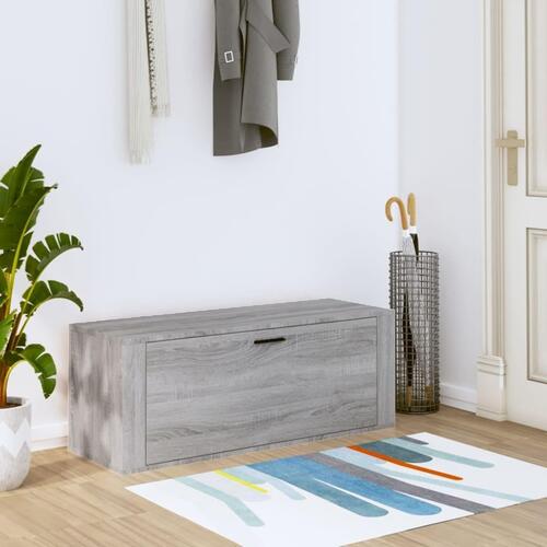 Væghængt skoskab 100x35x38 cm konstrueret træ grå sonoma-eg