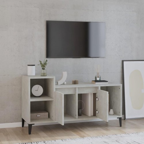 Tv-bord 100x35x55 cm konstrueret træ betongrå