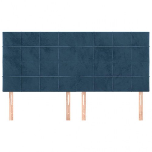 Sengegavl mørkeblå 160 x 5 x 118/128 cm i fløjl