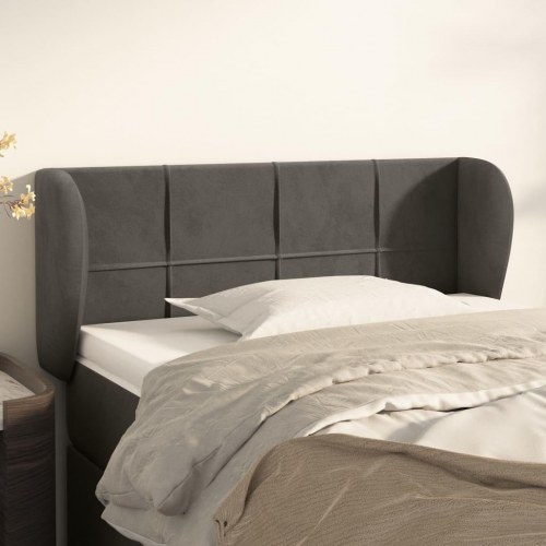 Sengegavl med kanter 103 x 23 x 78/88 cm - mørkegrå