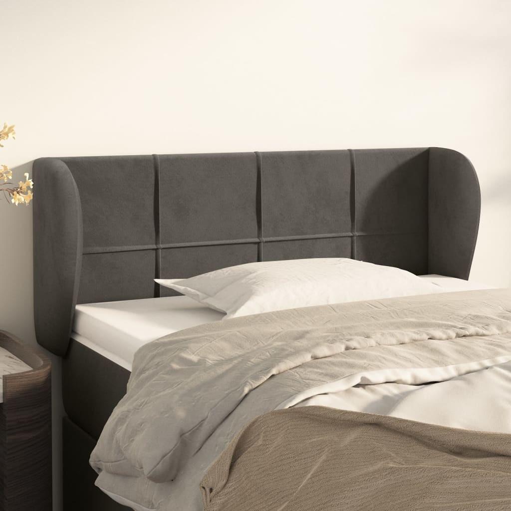Sengegavl med kanter i fljl - 1032378/88 cm, mrkegr