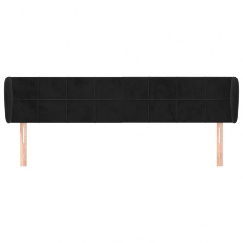 Sengegavl med kanter 163 x 23 x 78/88 cm - sort