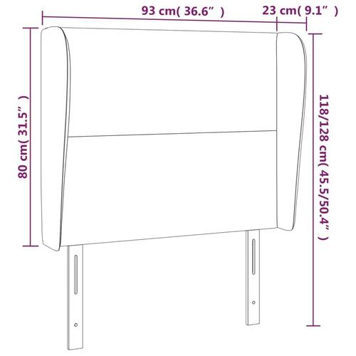 Sengegavl med kanter 93x23x118/128 cm fløjl mørkegrøn
