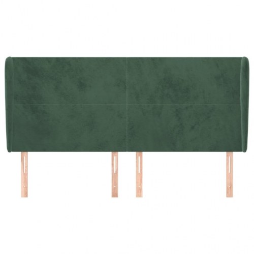Sengegavl med kanter 183 x 23 x 118/128 cm - mørkegrøn