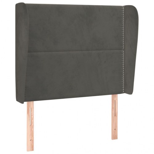 Sengegavl med kanter 93 x 23 x 118/128 cm - mørkegrå