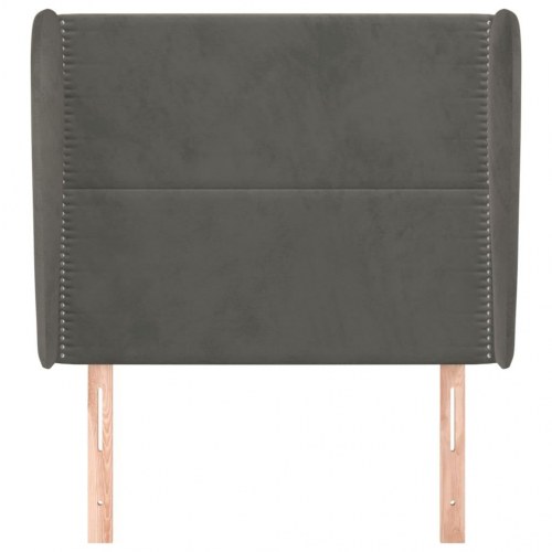 Sengegavl med kanter 93 x 23 x 118/128 cm - mørkegrå