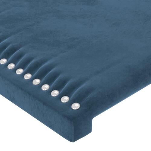 Sengegavl med kanter 147x23x118/128 cm fløjl mørkeblå