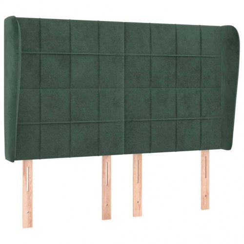 Sengegavl med kanter 147 x 23 x 118/128 cm - mørkegrøn