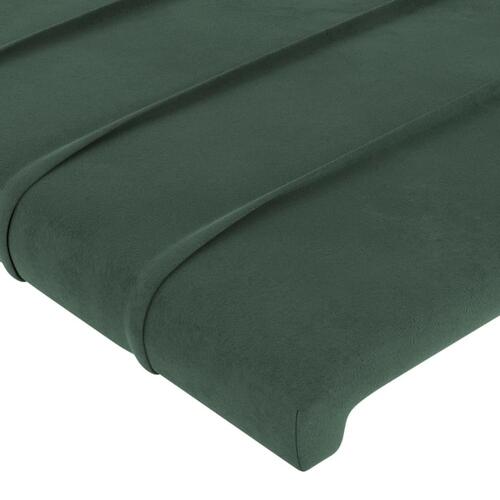 Sengegavl med kanter 103x23x118/128 cm fløjl mørkegrøn