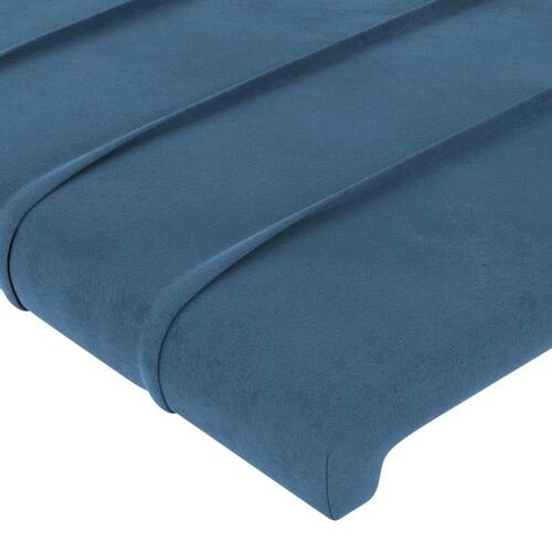Sengegavl med kanter 103x23x118/128 cm fløjl mørkeblå