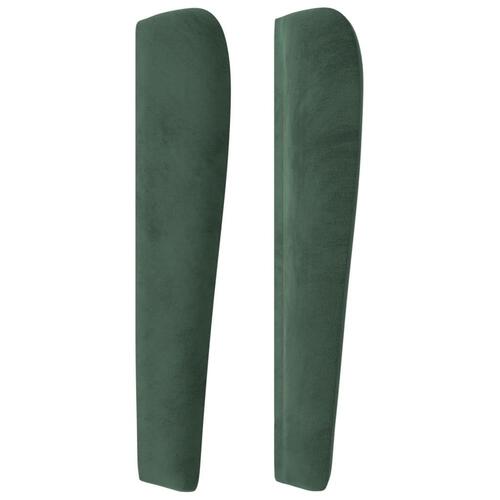Sengegavl med kanter 83x23x118/128 cm fløjl mørkegrøn