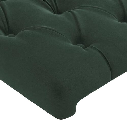 Sengegavl med kanter 83x23x118/128 cm fløjl mørkegrøn