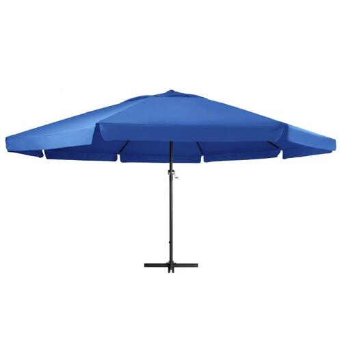 Udendørs parasol med aluminiumsstang 500 cm azurblå