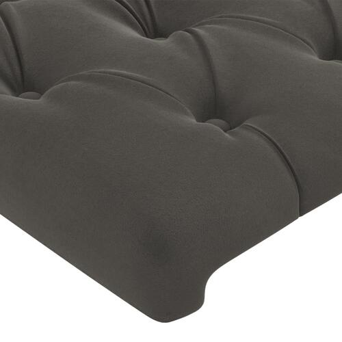 Sengegavl med kanter 183x23x118/128 cm fløjl mørkegrå