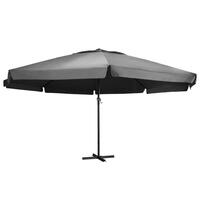 Udendørs parasol med aluminiumsstang 600 cm antracitgrå