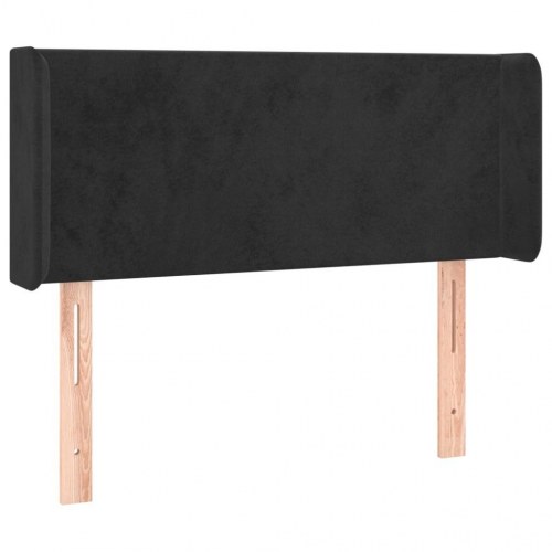 Sengegavl med kanter i fløjl 103 x 16 x 78/88 cm - sort