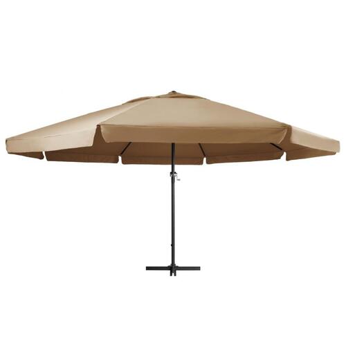 Udendørs parasol med aluminiumsstang 600 cm gråbrun