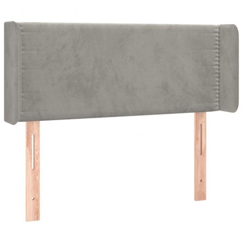 Sengegavl med kanter 83 x 16 x 78/88 cm fløjl - lysegrå