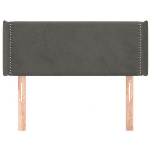 Sengegavl med kanter 83x16x78/88 cm fløjl mørkegrå