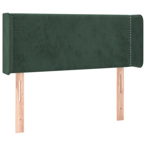 Sengegavl med kanter i fløjl 83 x 16 x 78/88 cm - mørkegrøn