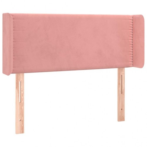 Sengegavl med kanter 83x16x78/88 cm fløjl lyserød